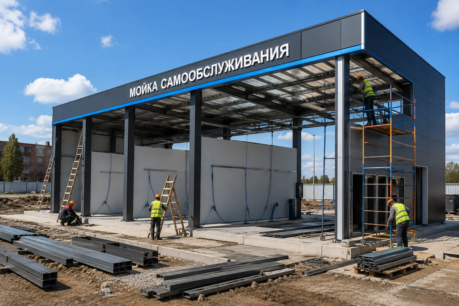 Строительство МСО и запуск автомойки самообслуживания
